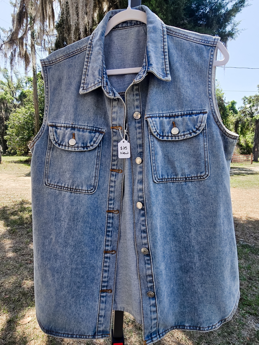 Light Wash Denim Vest